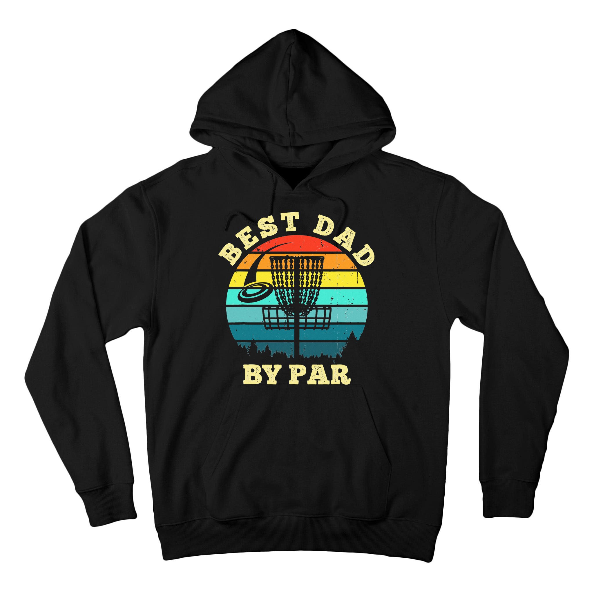Best Dad By Par Disc Golf retro Frisbee Father's Day Tall Hoodie