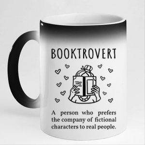 Booktrovert Definition Book Introvert Bookworm Librarian Gift 11oz Black Color Changing Mug