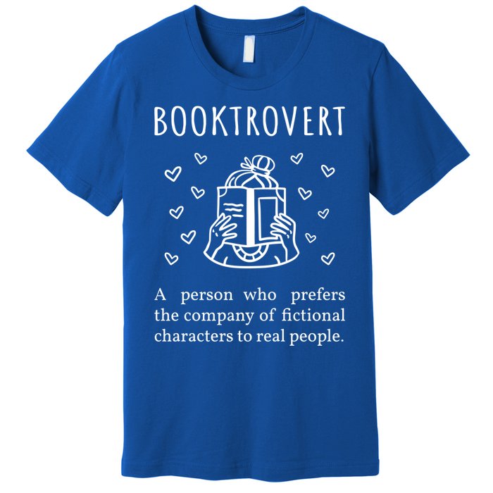 Booktrovert Definition Book Introvert Bookworm Librarian Gift Premium T-Shirt