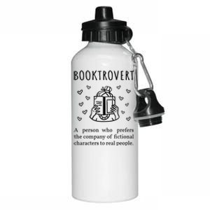 Booktrovert Definition Book Introvert Bookworm Librarian Gift Aluminum Water Bottle