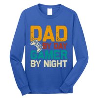 Birthday Dad By Day Gamer By Night Funny Gift Long Sleeve Shirt