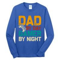 Birthday Dad By Day Gamer By Night Funny Gift Tall Long Sleeve T-Shirt