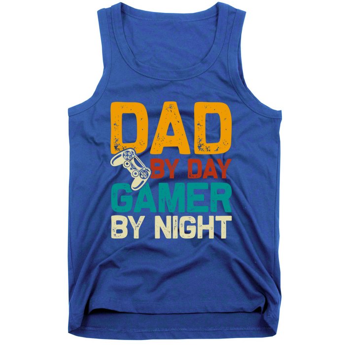 Birthday Dad By Day Gamer By Night Funny Gift Tank Top