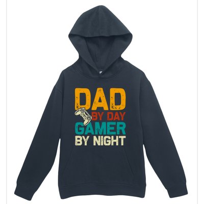 Birthday Dad By Day Gamer By Night Funny Gift Urban Pullover Hoodie