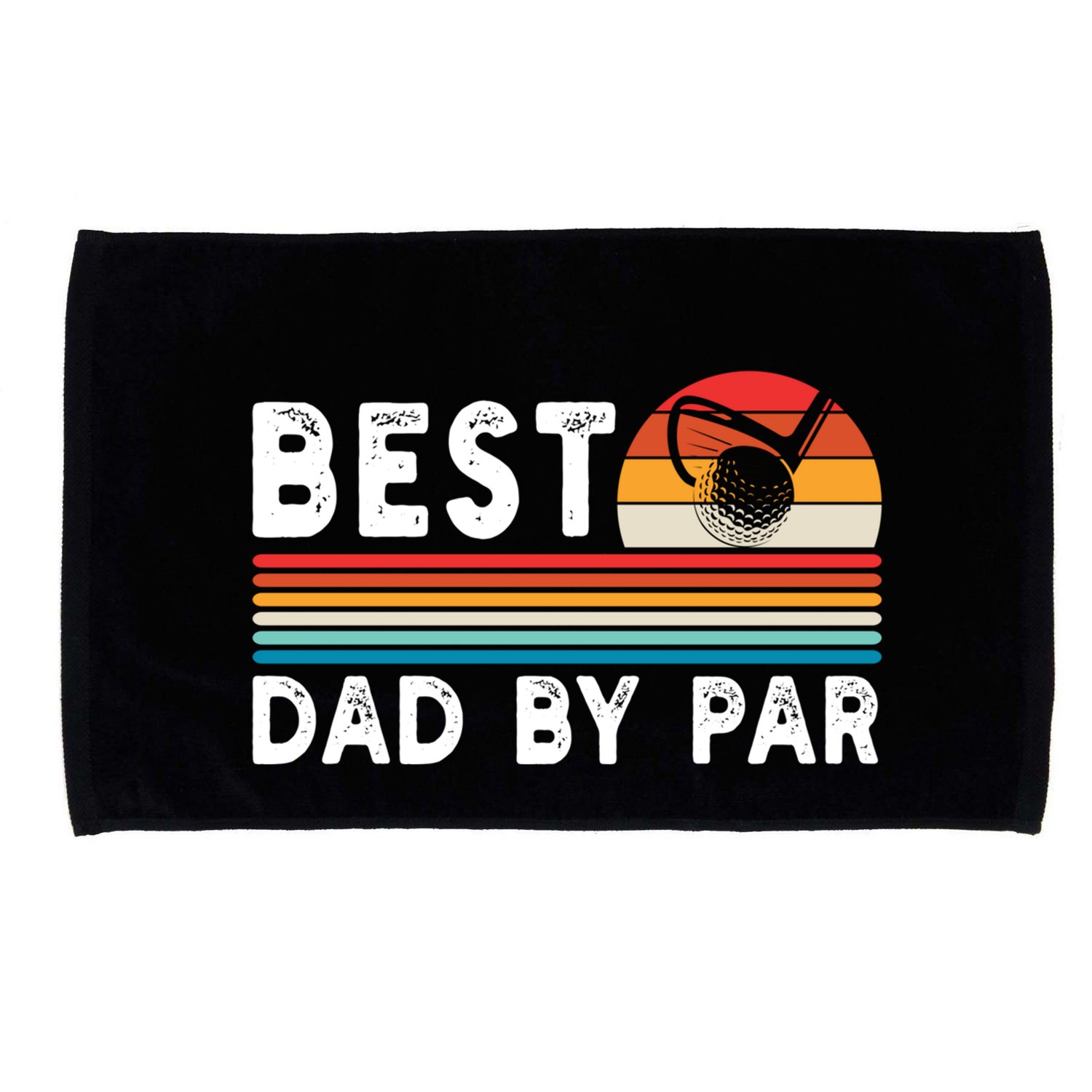Best Dad By Par Golf Funny Golf Golfing FatherS Day Golfer Great Gift Microfiber Hand Towel