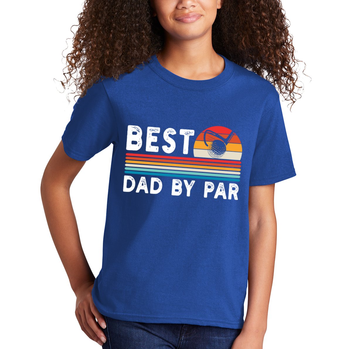 Best Dad By Par Golf Funny Golf Golfing FatherS Day Golfer Great Gift Kids T-Shirt