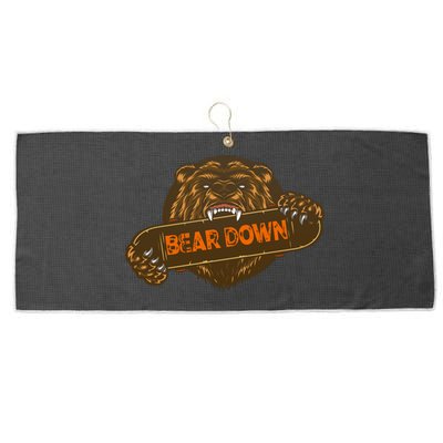 Bear Down Brown Bear Large Microfiber Waffle Golf Towel