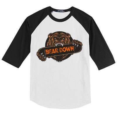 Bear Down Brown Bear Kids Colorblock Raglan Jersey
