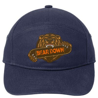 Bear Down Brown Bear 7-Panel Snapback Hat