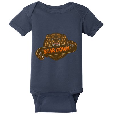 Bear Down Brown Bear Baby Bodysuit