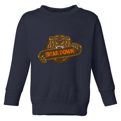 Bear Down Brown Bear Toddler Sweatshirt