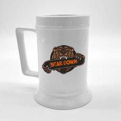 Bear Down Brown Bear Beer Stein