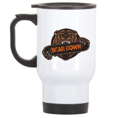 Bear Down Brown Bear Stainless Steel Travel Mug