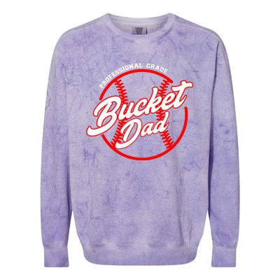 Bucket Dad Baseball Softball Pitcher Catcher Colorblast Crewneck Sweatshirt