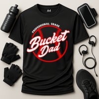 Bucket Dad Baseball Softball Pitcher Catcher Cooling Performance Crew T-Shirt