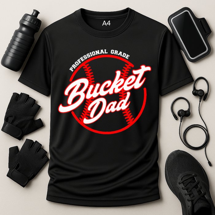 Bucket Dad Baseball Softball Pitcher Catcher Cooling Performance Crew T-Shirt