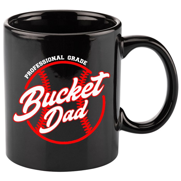 Bucket Dad Baseball Softball Pitcher Catcher 11oz C Handle Ceramic Mug