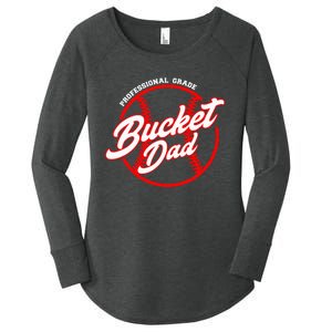 Bucket Dad Baseball Softball Pitcher Catcher Women's Perfect Tri Tunic Long Sleeve Shirt