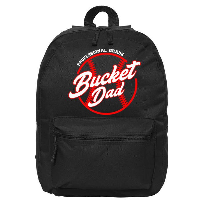 Bucket Dad Baseball Softball Pitcher Catcher 16 in Basic Backpack