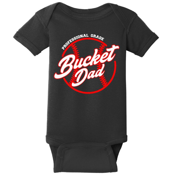 Bucket Dad Baseball Softball Pitcher Catcher Baby Bodysuit