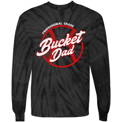 Bucket Dad Baseball Softball Pitcher Catcher Tie-Dye Long Sleeve Shirt