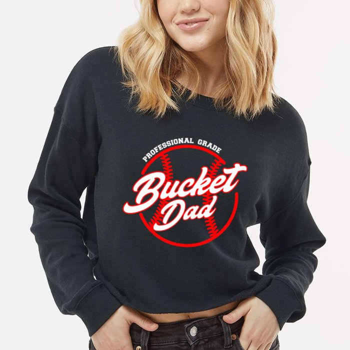 Bucket Dad Baseball Softball Pitcher Catcher Cropped Pullover Crew