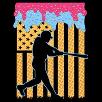 Baseball Drip Bat B.oys Ice Cream American Flag 4th Of July 16 in Basic Backpack