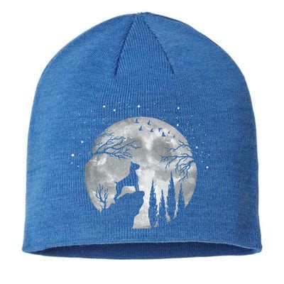 Boxer Dog Breed Full Moon At Night Gift Dog Owner Boxer Dog Cute Gift Sustainable Beanie