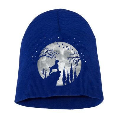 Boxer Dog Breed Full Moon At Night Gift Dog Owner Boxer Dog Cute Gift Short Acrylic Beanie