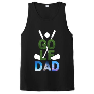 Best Dad By Par Golf Dad Gift For Dad Golf Player Father's Day PosiCharge Competitor Tank