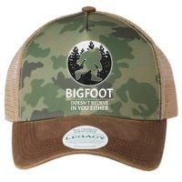 Bigfoot Doesn't Believe In You Either Sasquatch Legacy Tie Dye Trucker Hat