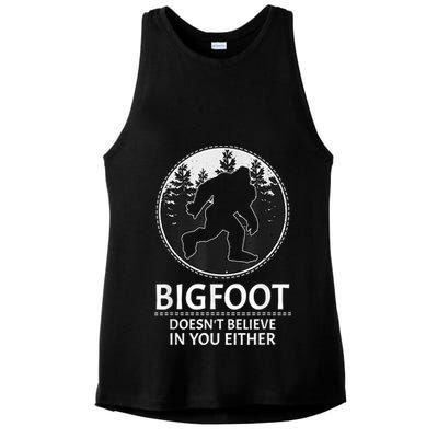 Bigfoot Doesn't Believe In You Either Sasquatch Ladies PosiCharge Tri-Blend Wicking Tank
