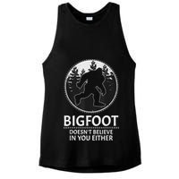 Bigfoot Doesn't Believe In You Either Sasquatch Ladies PosiCharge Tri-Blend Wicking Tank