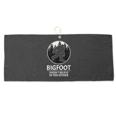 Bigfoot Doesn't Believe In You Either Sasquatch Large Microfiber Waffle Golf Towel