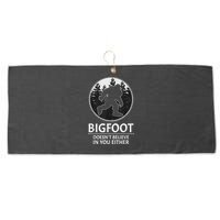 Bigfoot Doesn't Believe In You Either Sasquatch Large Microfiber Waffle Golf Towel