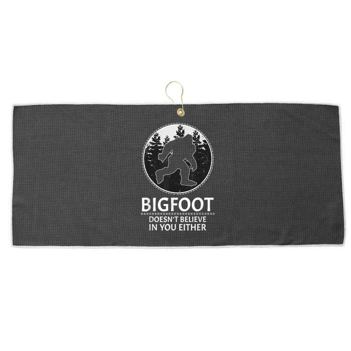Bigfoot Doesn't Believe In You Either Sasquatch Large Microfiber Waffle Golf Towel