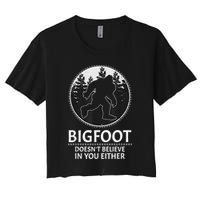 Bigfoot Doesn't Believe In You Either Sasquatch Crop Top