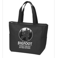 Bigfoot Doesn't Believe In You Either Sasquatch Zip Tote Bag