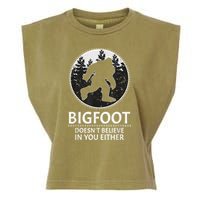 Bigfoot Doesn't Believe In You Either Sasquatch Garment-Dyed Women's Muscle Tee