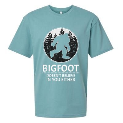 Bigfoot Doesn't Believe In You Either Sasquatch Sueded Cloud Jersey T-Shirt