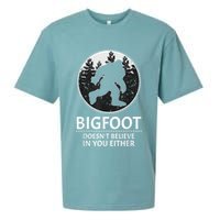 Bigfoot Doesn't Believe In You Either Sasquatch Sueded Cloud Jersey T-Shirt