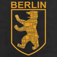 Berlin Design Berlin Bear I Love Berlin 7 Panel Mesh Trucker Snapback Hat