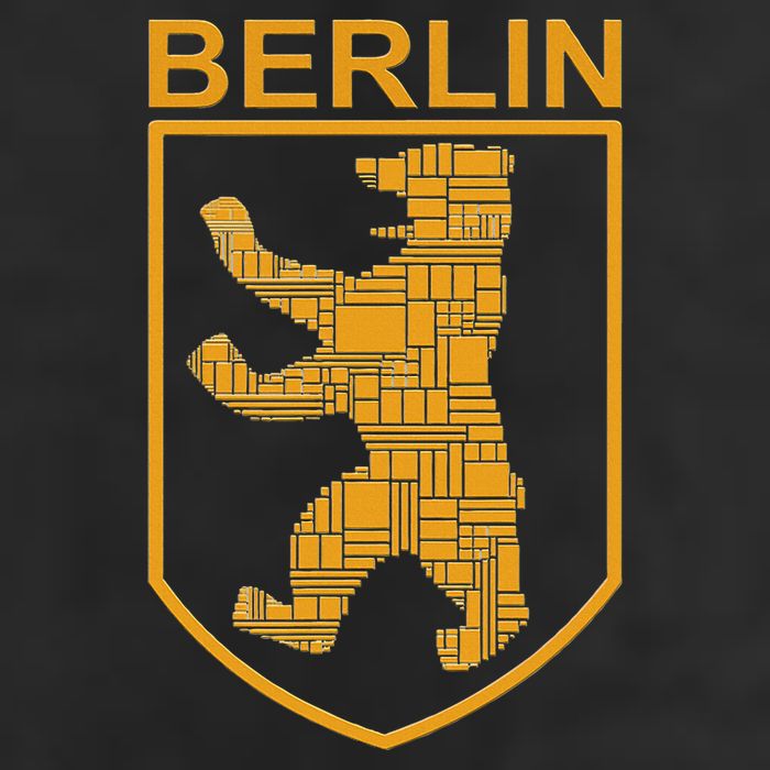 Berlin Design Berlin Bear I Love Berlin 7 Panel Mesh Trucker Snapback Hat