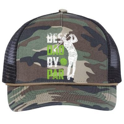 Best Dad By Par Golfing FatherS Day Father Daddy Meaningful Gift Retro Rope Trucker Hat Cap