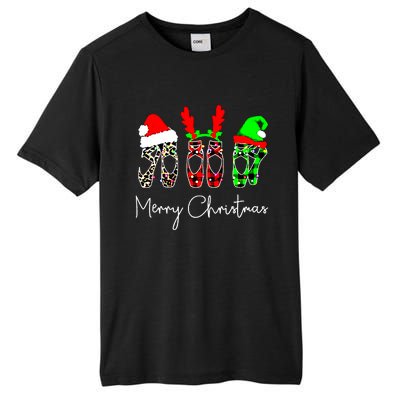 Ballet Dancer Ballerina Merry Christmas Xmas Pointe Shoe Tall Fusion ChromaSoft Performance T-Shirt