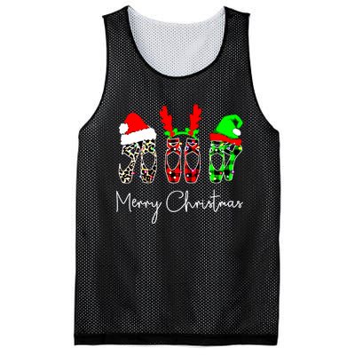 Ballet Dancer Ballerina Merry Christmas Xmas Pointe Shoe Mesh Reversible Basketball Jersey Tank