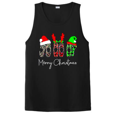 Ballet Dancer Ballerina Merry Christmas Xmas Pointe Shoe PosiCharge Competitor Tank