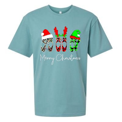 Ballet Dancer Ballerina Merry Christmas Xmas Pointe Shoe Sueded Cloud Jersey T-Shirt