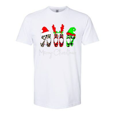 Ballet Dancer Ballerina Merry Christmas Xmas Pointe Shoe Softstyle CVC T-Shirt