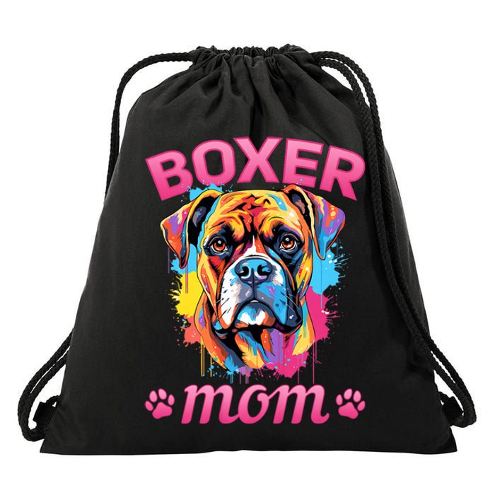 Boxer Dog Breed Pet Boxer Mom Drawstring Bag